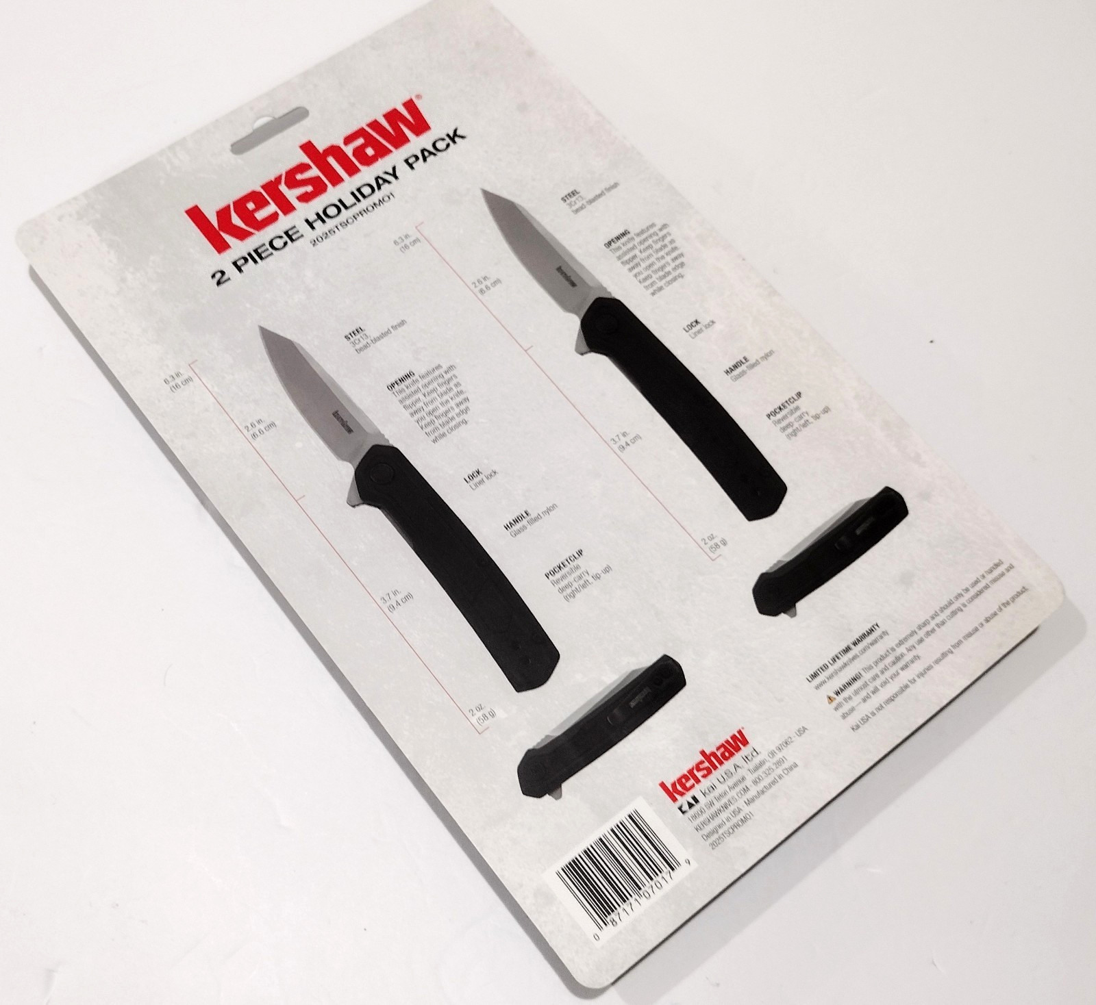 KERSHAW KS7017 2 PC BLACK Spring Open Assisted Tactical Folding Pocket Knife