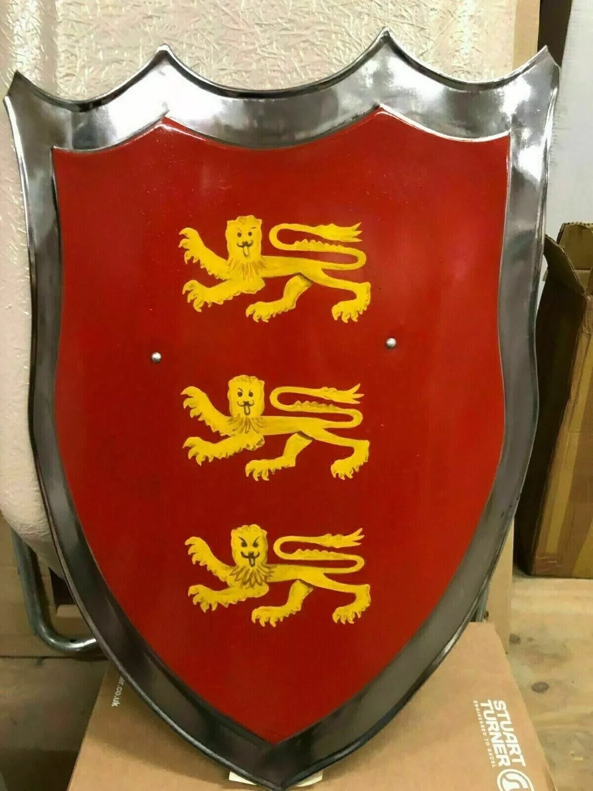 Medieval Renaissance Three Lion Battle Ready Reproduction Knight shield 24″