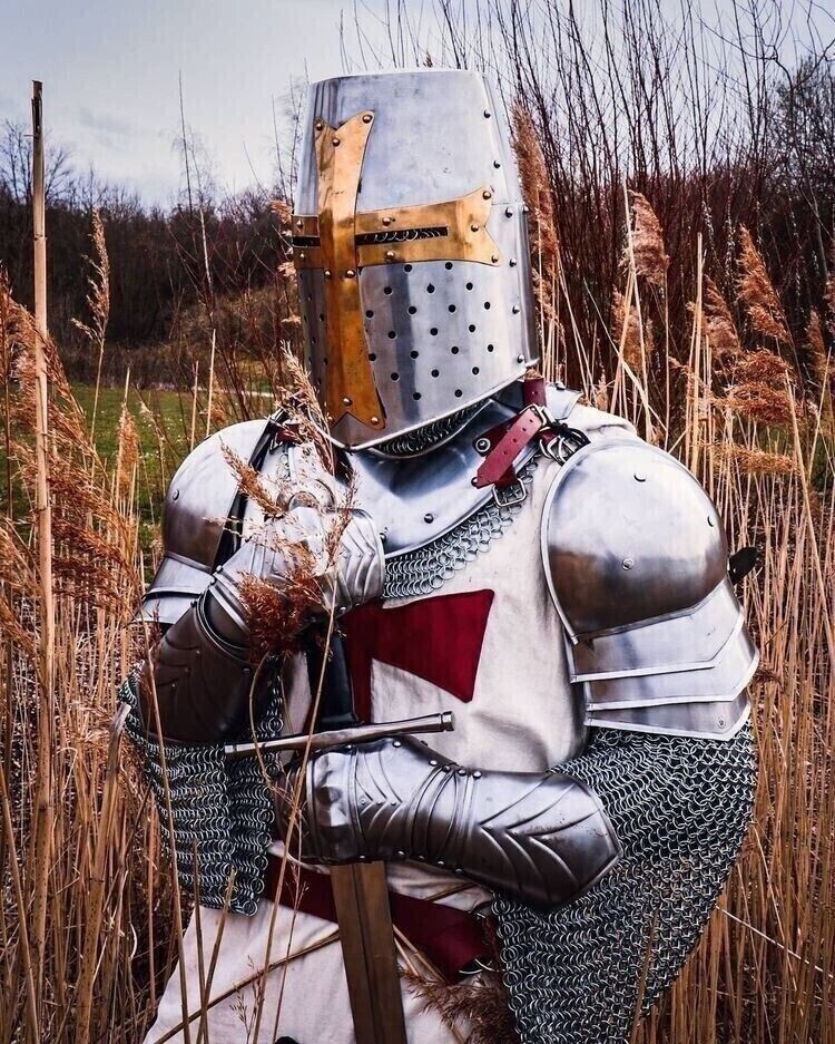 Medieval Templar Knight Full Body Set Armour Cosplay Halloween Suit Armor LARP