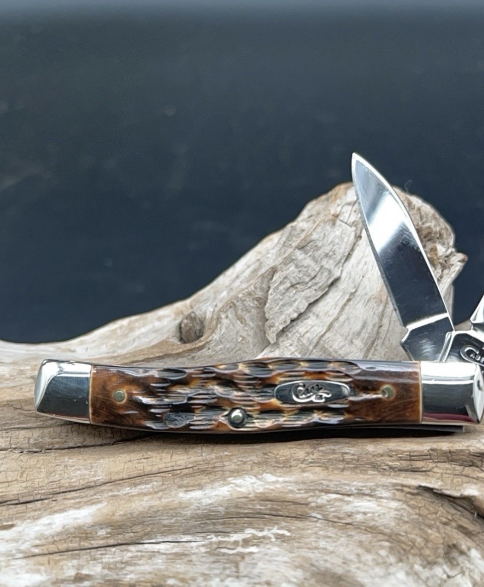 Case XX USA 2016 Burnt Amber Bone 62032 2 Blade Texas Jack. New!