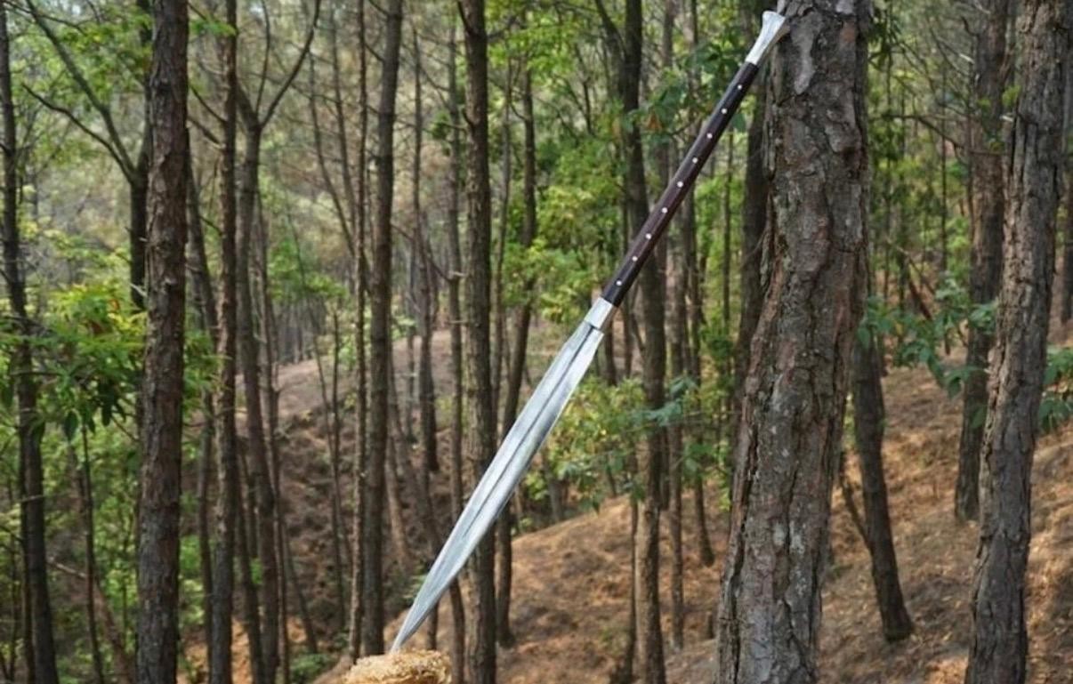 36» Handmade Survival Viking Spear | Carbon Steel Blade | Hunting Camping Spear