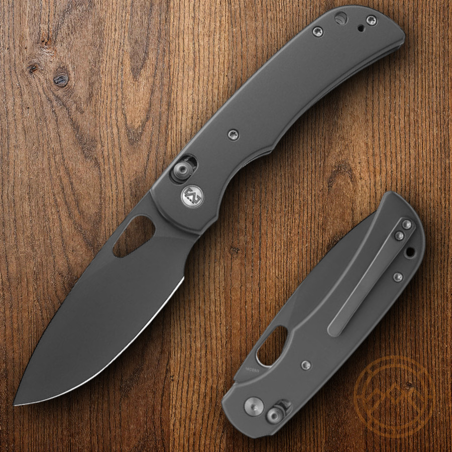 Miguron Knives Moyarl Folding Knife 3¼» 14C28N Steel Blade Gray Titanium Handle