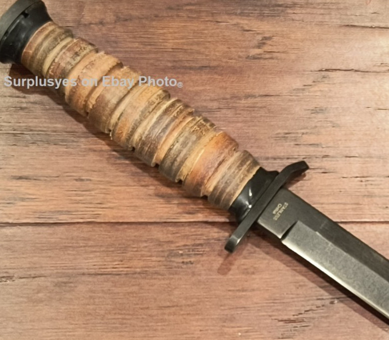 WWII M3 Trench Fighting Combat Knife Stacked Leather Tactical Reproduction