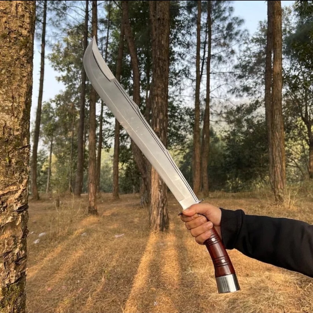 Custom Handmade Carbon Steel Blade Tactical Machete Sword|Hunting Sword Camping