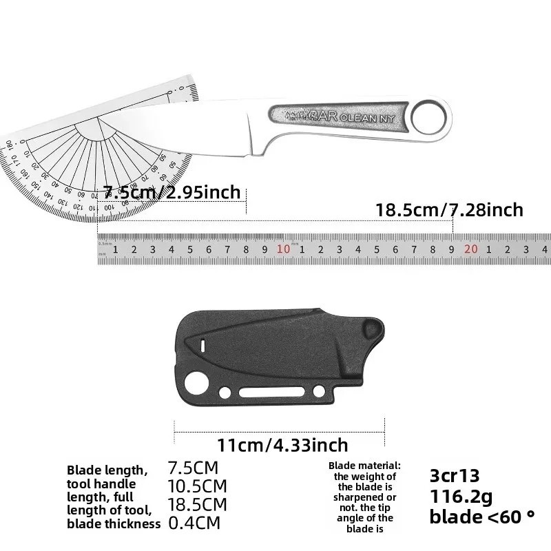 Ka-Bar Wrench Fixed Knife 3″ Blade 425 Carbon Steel One Piece. Free Shipping.