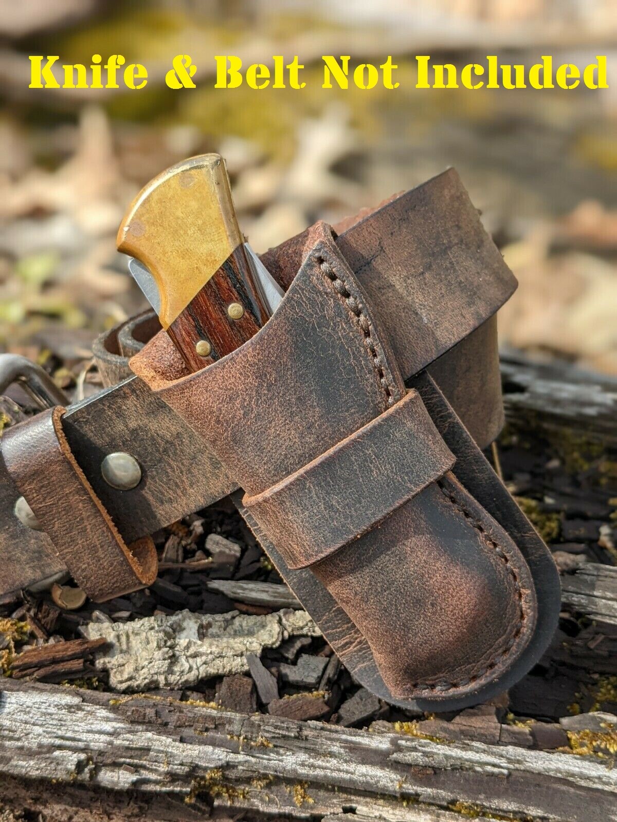 Cowboy Holster Buffalo Leather Knife Sheath For Buck 110 (Knife Not Included)