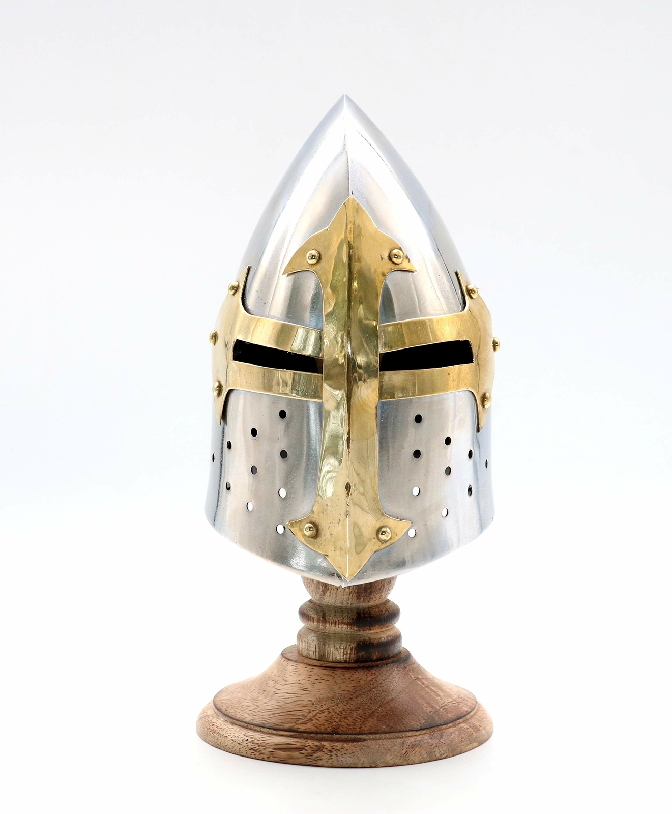 Medieval Mini Helmet with Display Stand for Home Decoration and Gift Accessory
