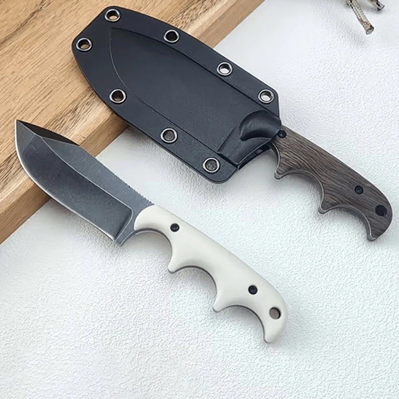 Stainless Steel Full Tang Tactical Fixed Blade Knife EDC Pocket Knife + Sheath