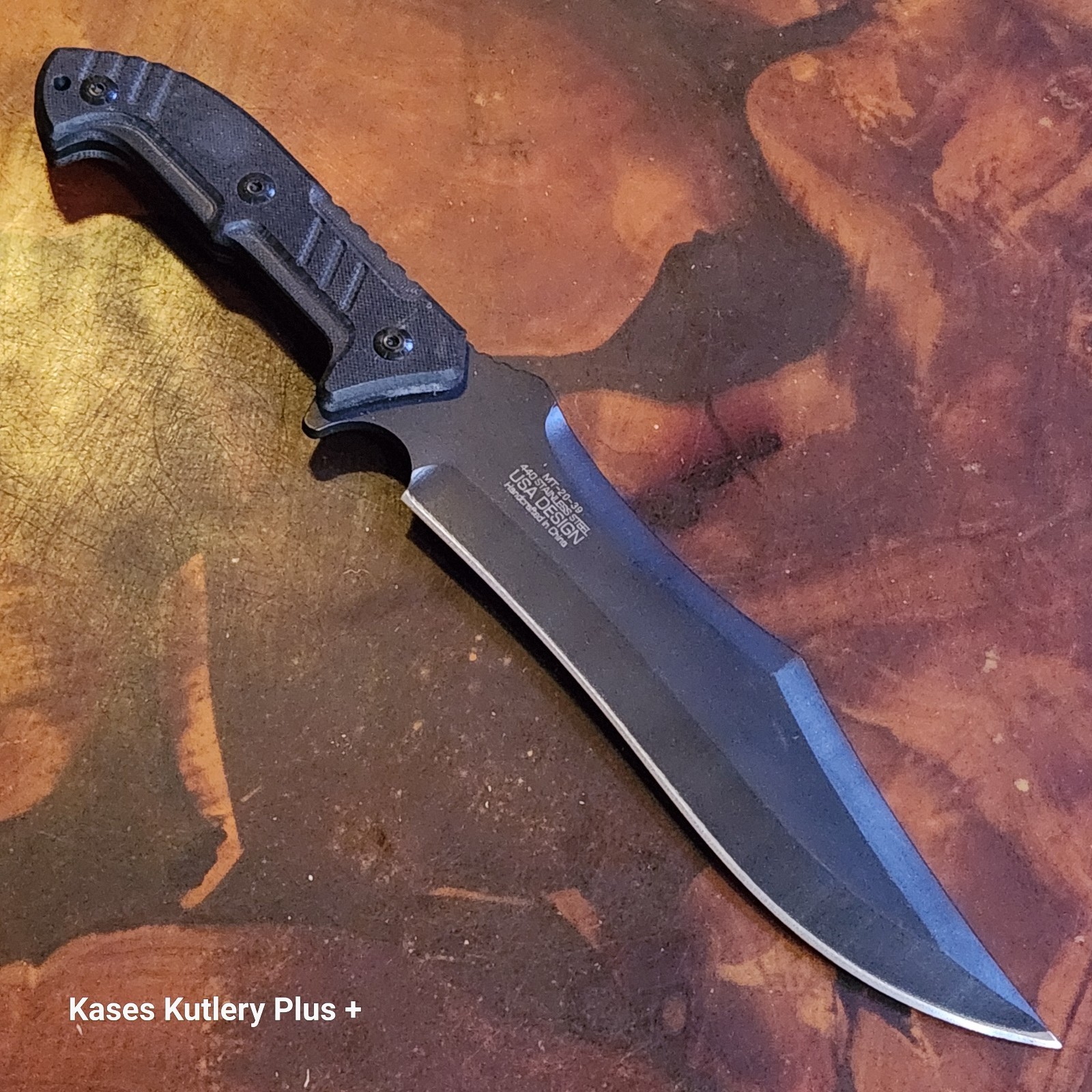 MTech 2039 Fixed Blade Knife W/Sheath China Black G10 440 SS 14″ Overall