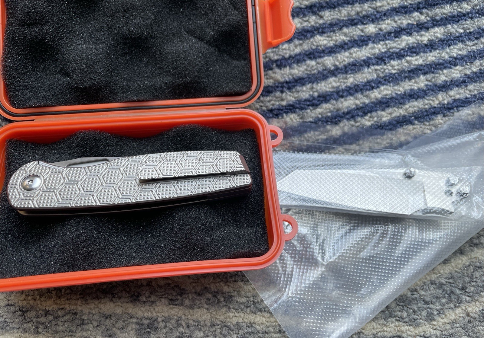 W.P. Mini Cortex Clone Liner Lock VG10 Titanium Hollow Grind *Skiffs Installed*
