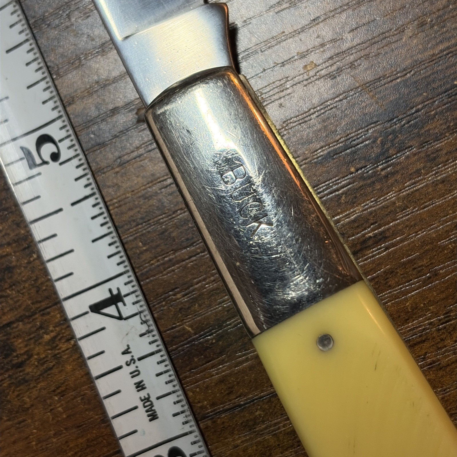 Buck Granddaddy Yellow Barehead Barlow USA -etched Blade -331-1 Of 900
