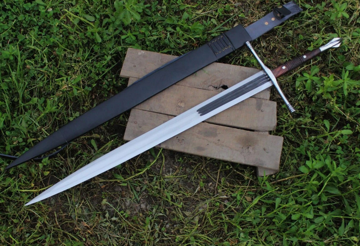 Carbon Steel Hand Forged Viking Sword Battle Ready Medieval Sword With Scabbard