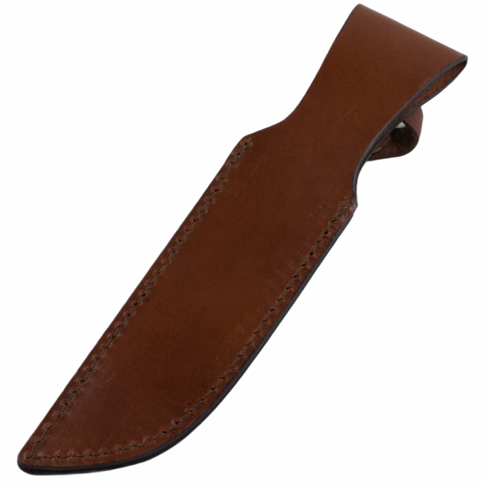 Brown Leather Straight Fixed Blade Knife Sheath Fits 6″ Blade