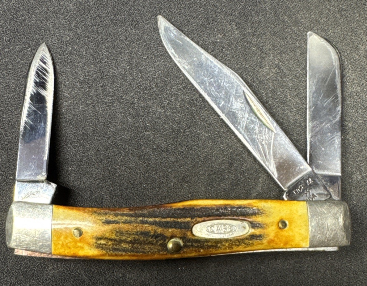 CASE 53032 SSP 6 DOT 1984 STAG STOCKMAN KNIFE 3 BLADE