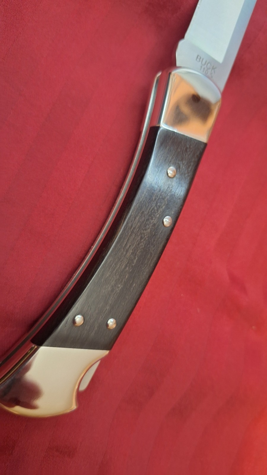 New Buck 110 Hunter Clip Point Knife Nickel Sliver Stamped Tang! Yes Nickel!