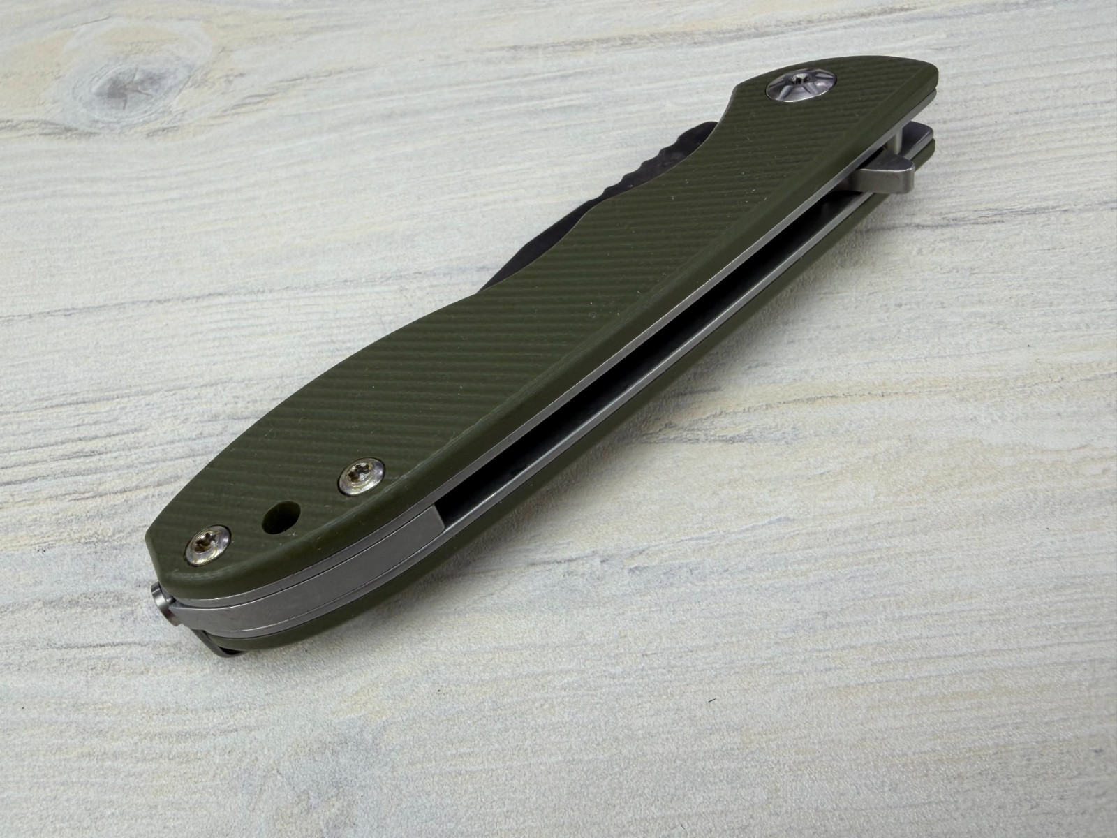 Tops Knives MSF-G Folding Knife – Elmax Steel Blade – Green G10 Handle – Maserin