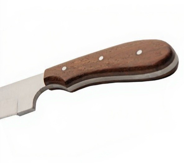 Hunting Knife | 7″ Full Tang Drop Point Blade w/ Wood Handle + Leather Sheath