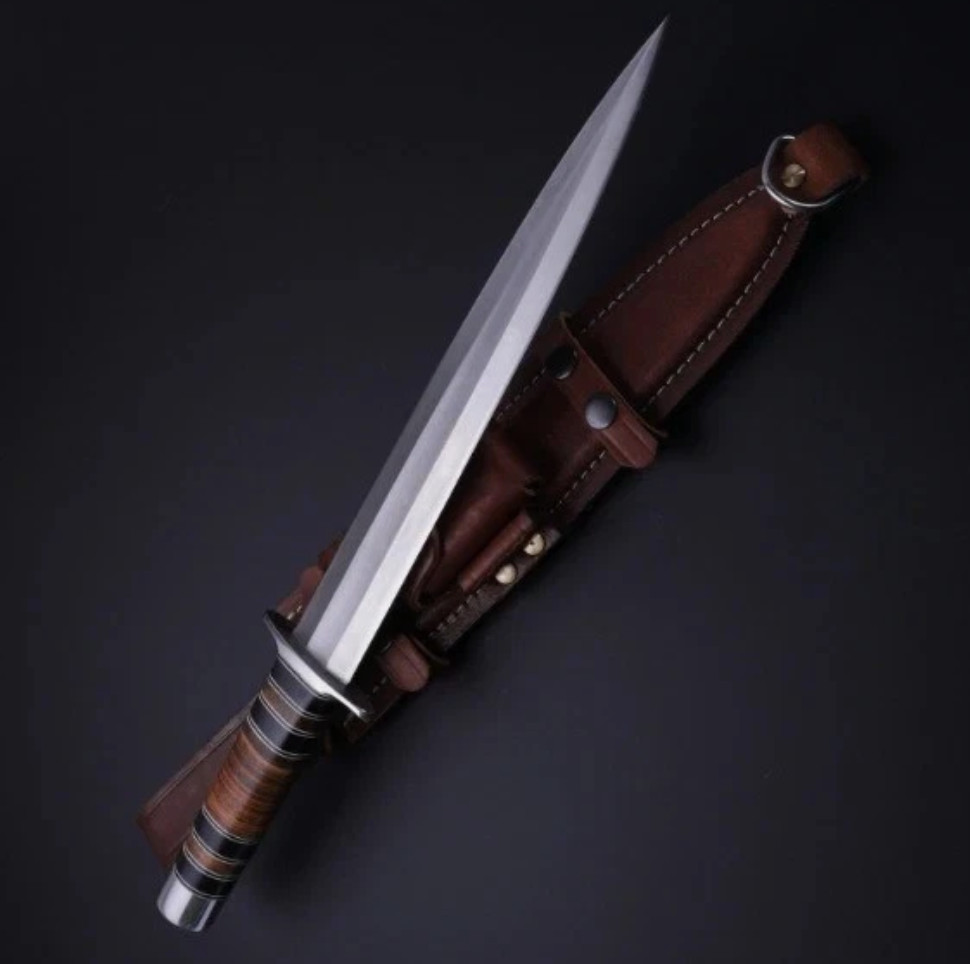 Cold Steel Arkansas Toothpick Fixed Blade Carbon Steel Knife Double Side Sharp.
