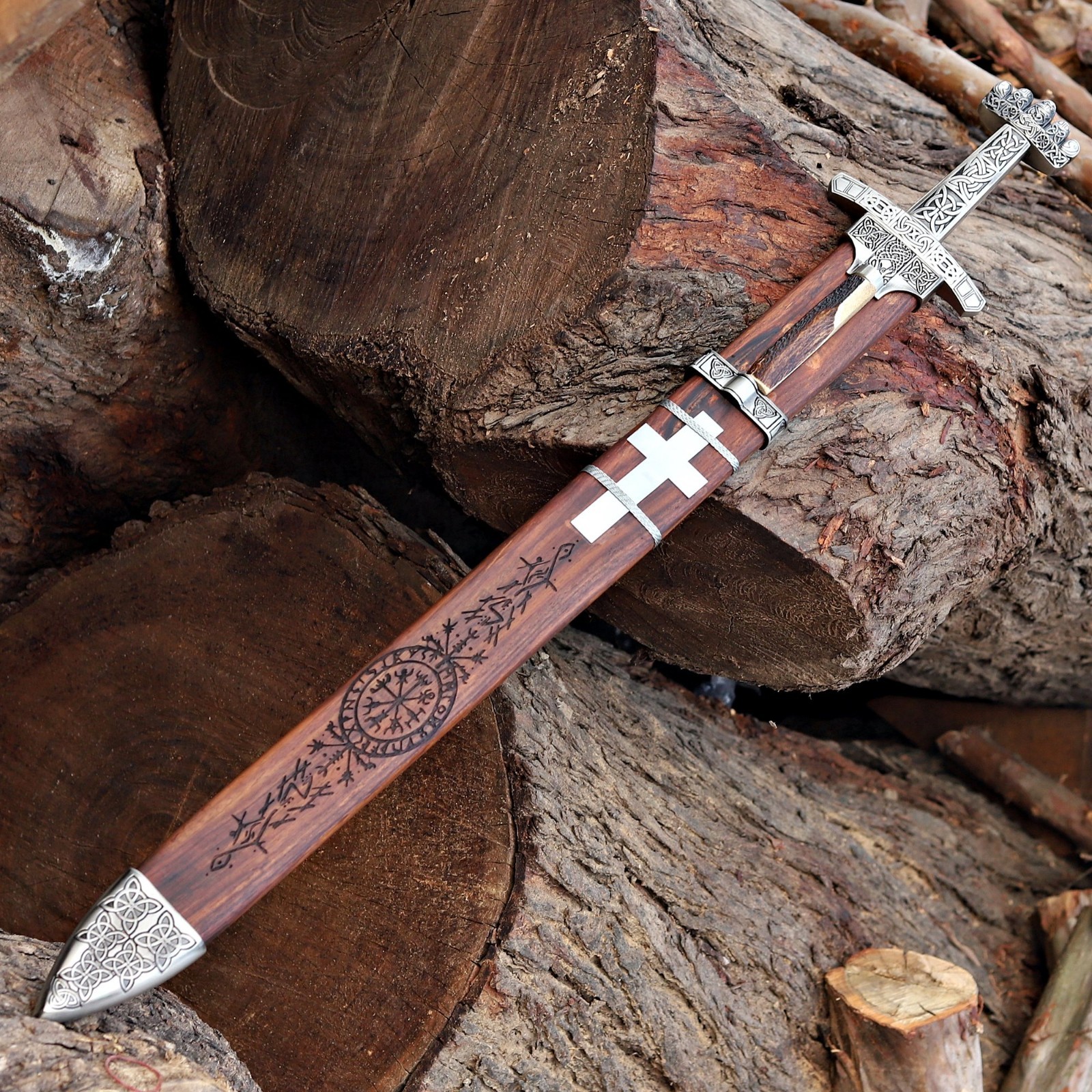 Handmade Damascus Viking Sword with Scabbard.Medival,Norse SWord