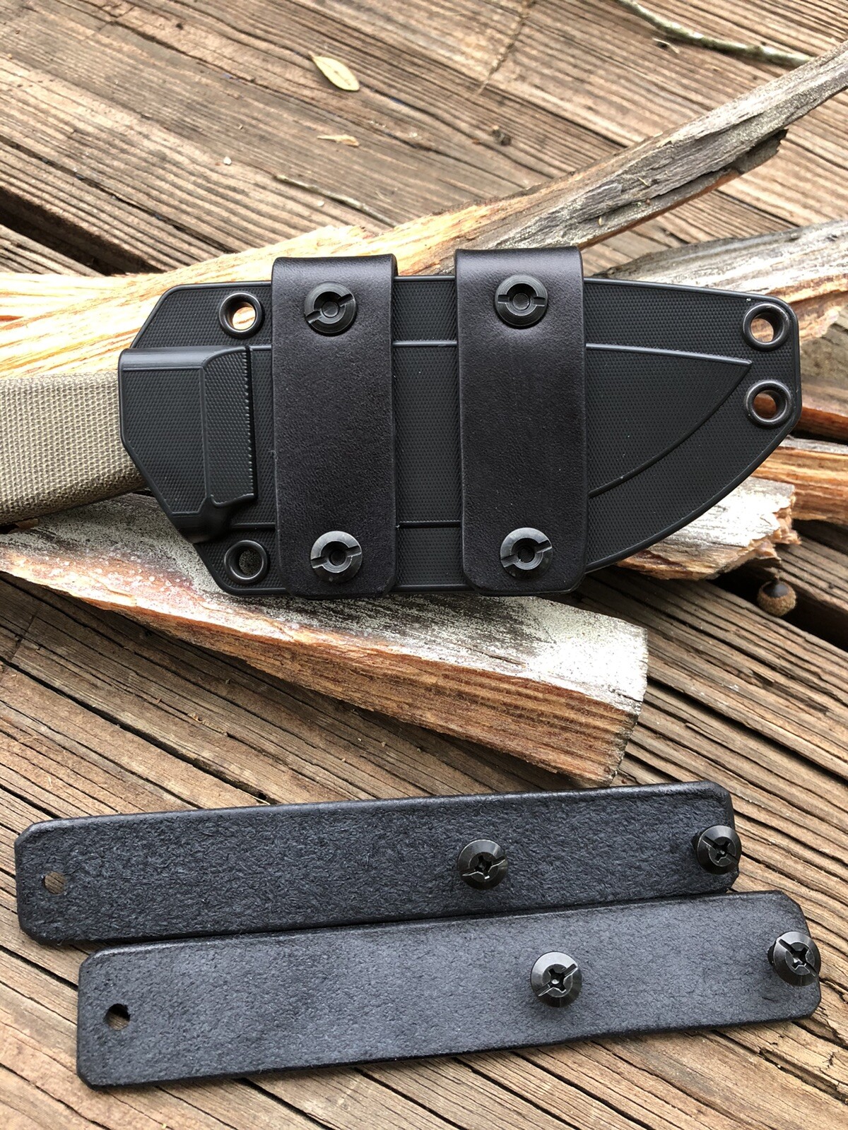 ESEE 3 or 4 Leather Scout Carry Horizontal Straps (knife & Sheath Not Included)