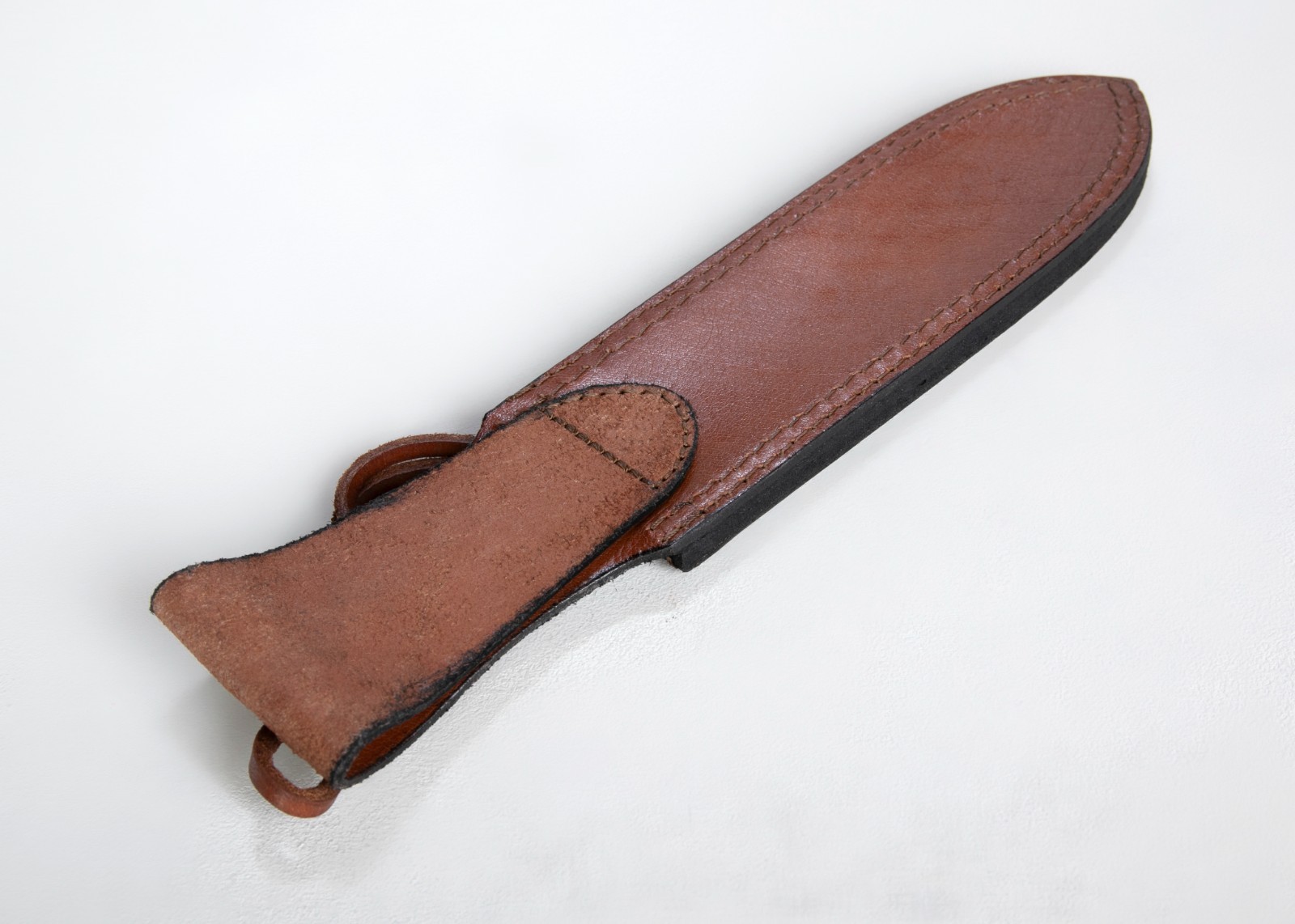 Handmade Top Grain Brown Leather Dagger Sheath, 12″ OA, Fits Blades Up To 8″