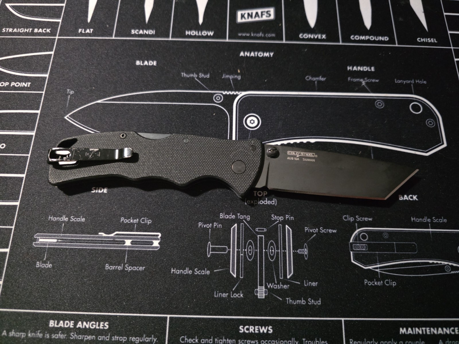 Cold Steel Verdict Folding Knife 3.12″ AUS-10A Steel Tanto Blade Blck G10 Handle