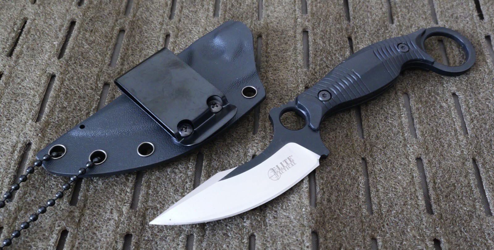 Horizontal Carry Fixed Blade Knife 7.5″ Overall Neck Knife Tactical 8CR13 Steel