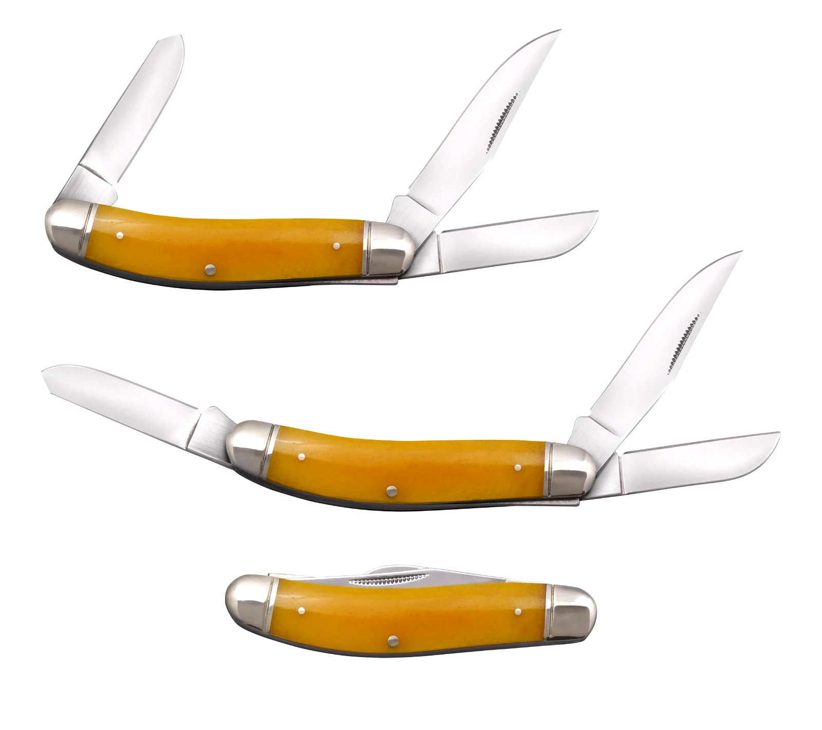 SPECIAL! Cold Steel Sowbelly Stockman Knife Yellow Bone Handles 8Cr13MoV Blades