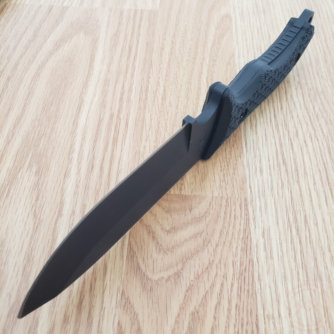 Schrade Frontier Fixed Knife 5.25″ Full Tang 1095HC Steel Blade Black TPE Handle