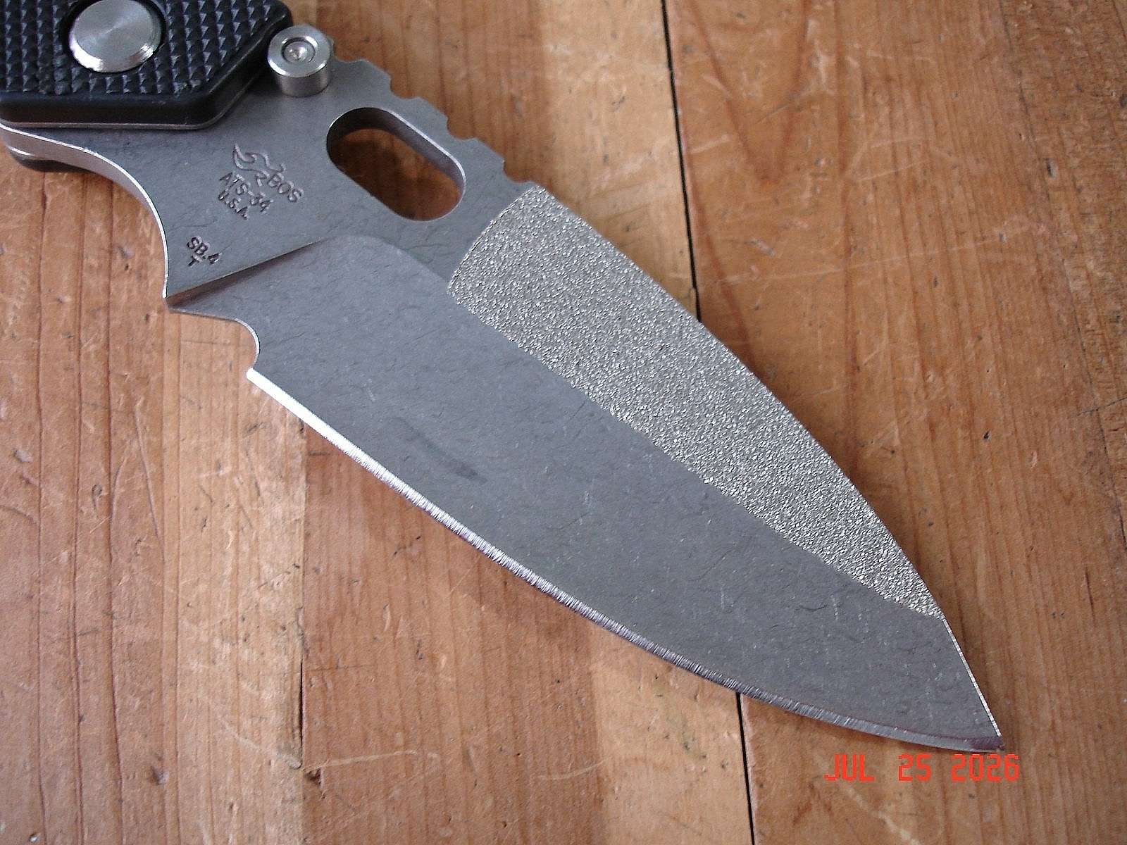 2003 BUCK KNIFE 882 889 STRIDER BOS ATS-34 STEEL BLADE SB.4 BLACK PLASTIC HANDLE