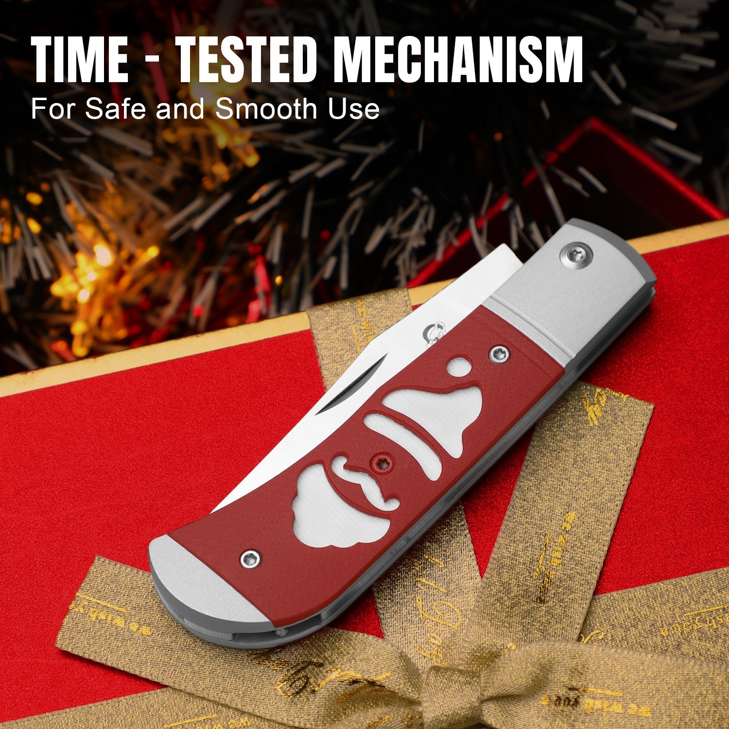 Kizer Trestle Christmas Folding Pocket Knife 14C28N Blade Aluminum & G10 Handle