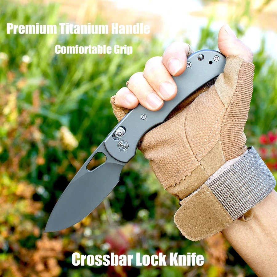 Miguron Knives Moyarl Folding Knife 3¼» 14C28N Steel Blade Gray Titanium Handle
