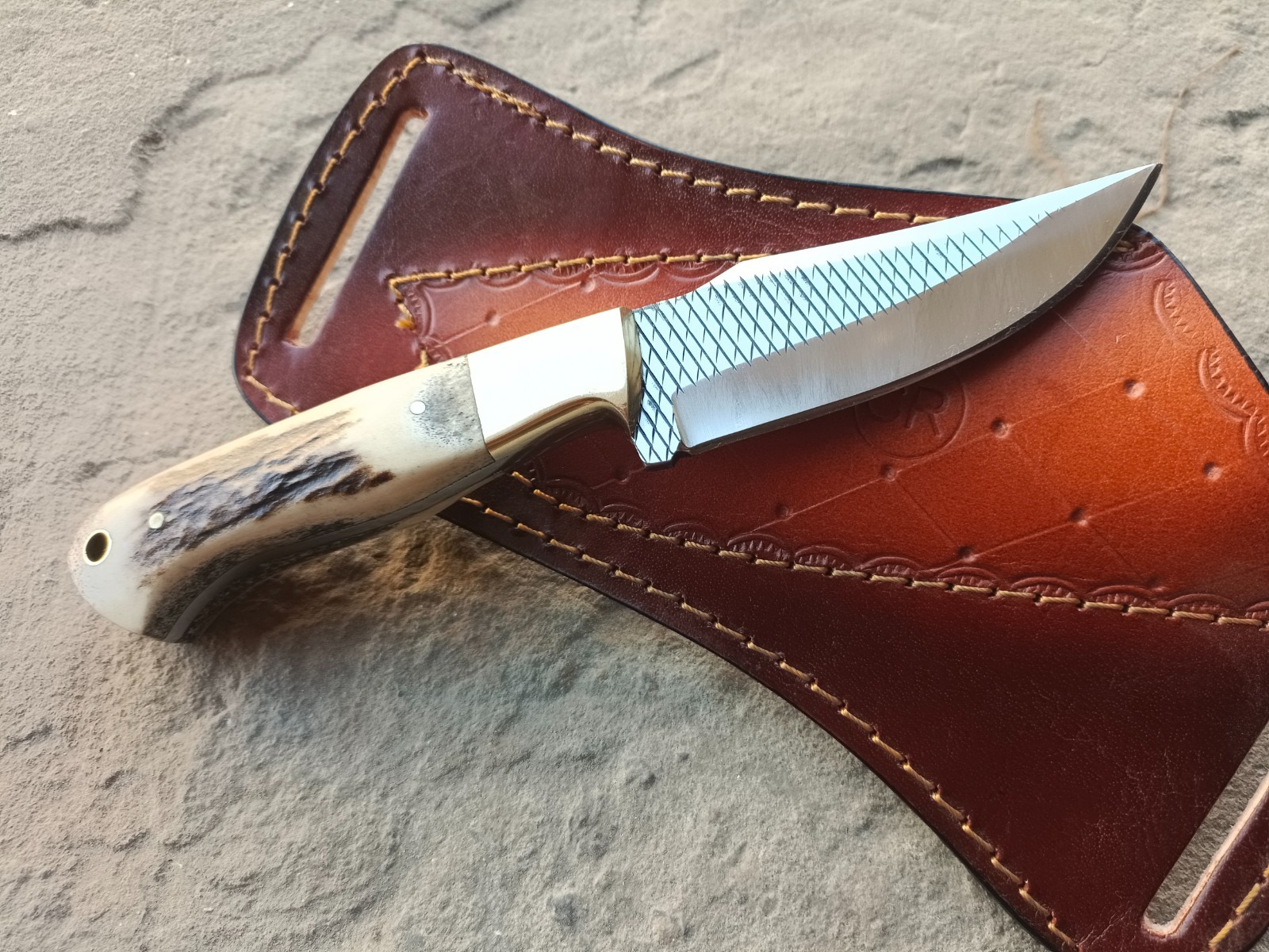 Swap Cut Custom Skinner Knife/Hunting/Bushcraft/Kitchen/ Stag/Antler Handle