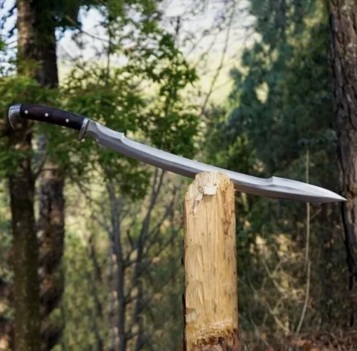 Custom Handmade Carbon Steel Blade Sirupate Machete Sword| Hunting Knife Camping