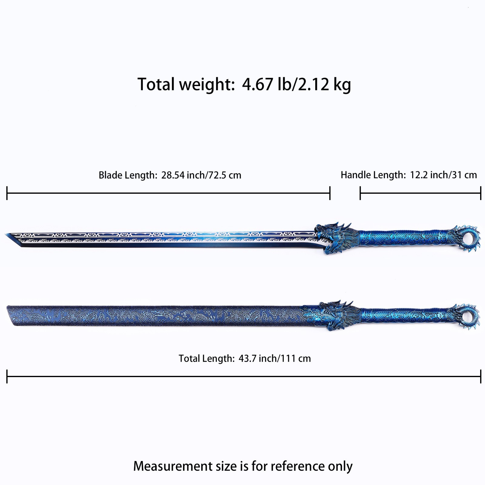 High Manganese s Steel Chinese Straight Sword, Collectible Decorative Long Sword