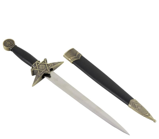 Masonic Dagger Symbolic Masonry Collector’s Blade Compass Gift Rare Decorative