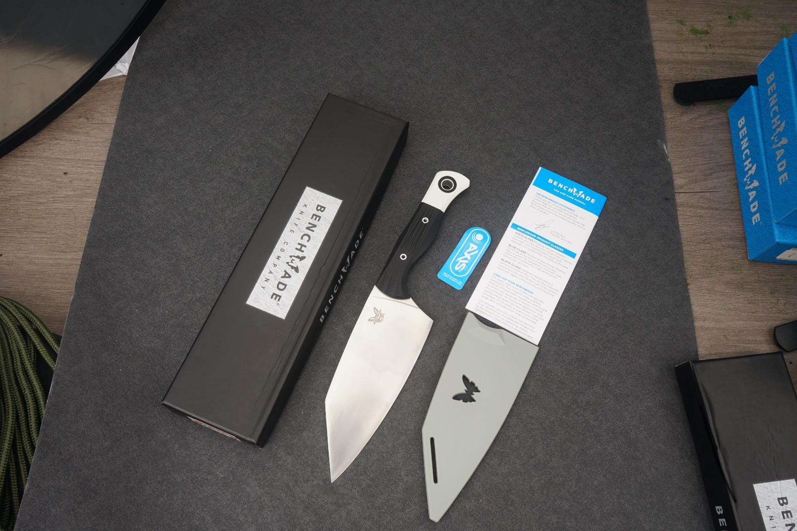 Benchmade 4010 Station Knife CPM-154 Black Handle Fixed Blade w/ Sheath