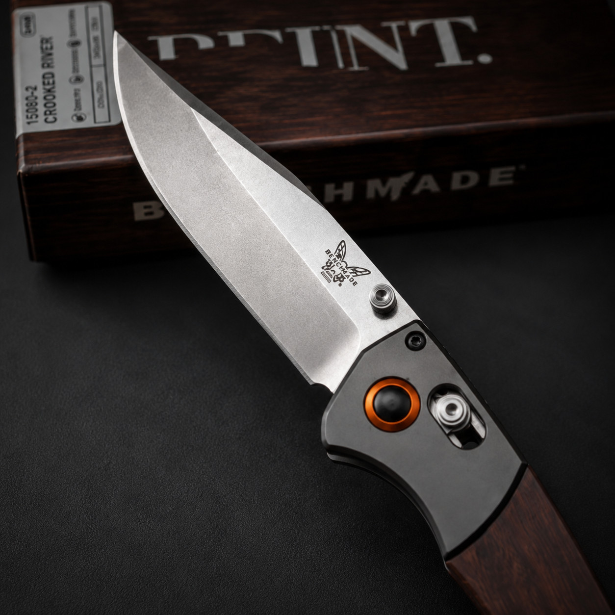 NEW 15080-2 Crooked River S30V Clip Point Wood Handle Pocket Knife Free shipping