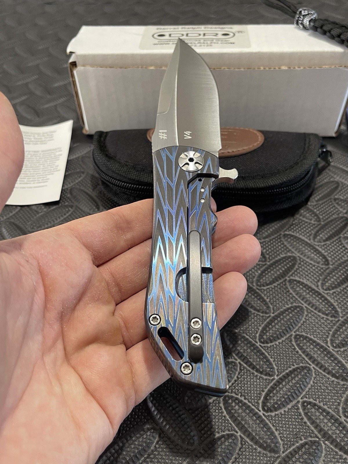 Darrel Ralph Knives – Dominator V4 – Anodized Titanium Scales w/ a S35VN Blade.