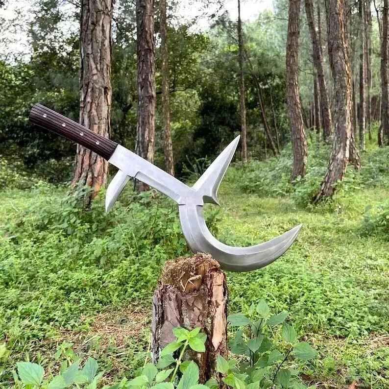 New Custom Handmade Carbon Steel Blade Pangboche Machete Sword Hunting Sword