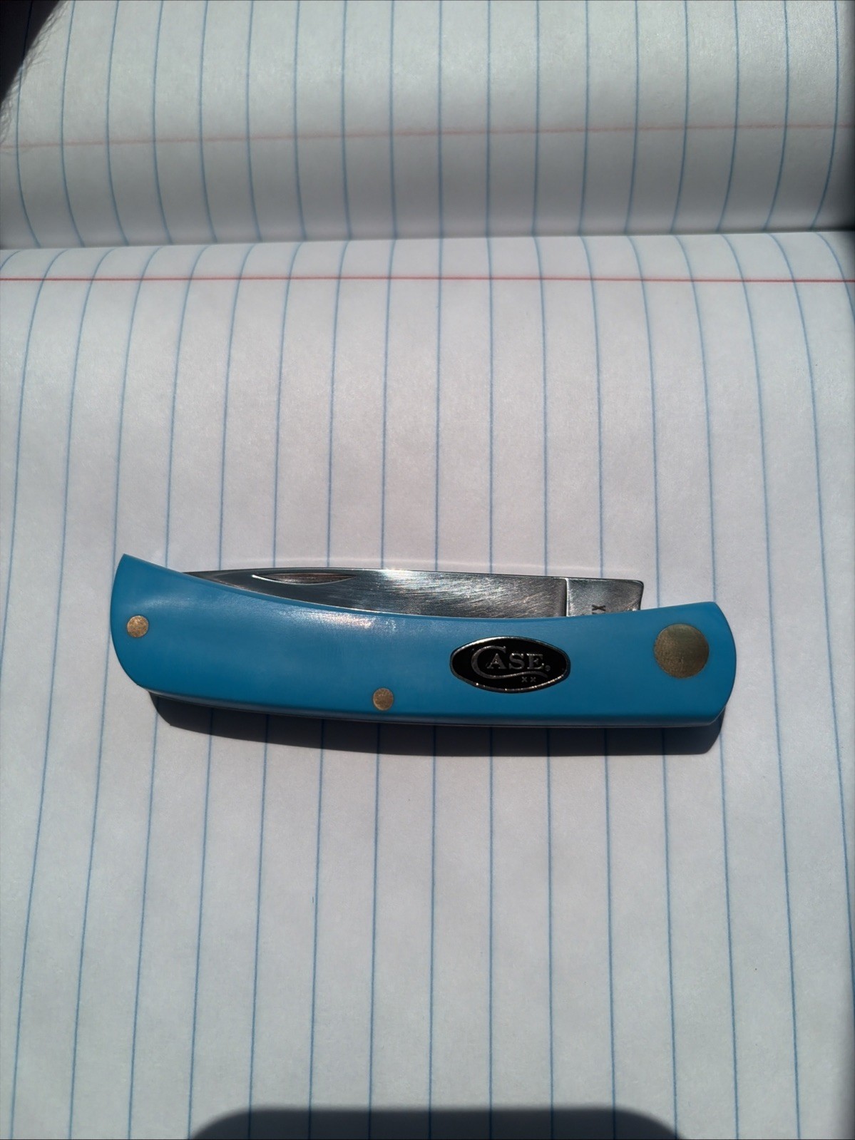 Case XX Sod Buster Jr 4137 SS Light Blue Synthetic Pocket Knife w/ Box USA
