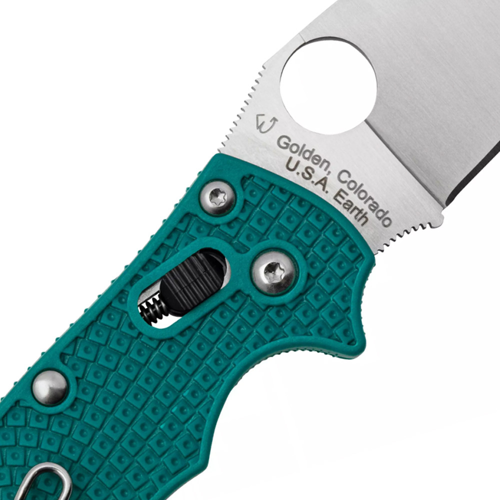 Spyderco C101PCBL2 Manix2 Lightweight Green Handle Stainless Steel Folding Knife