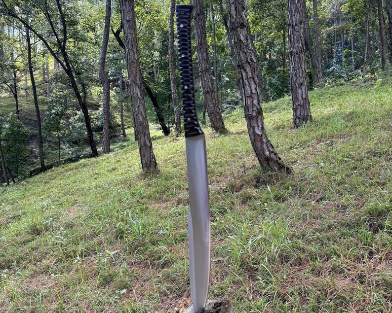 Custom Handmade Carbon Steel Blade Survival Machete Sword Hunting Sword Camping