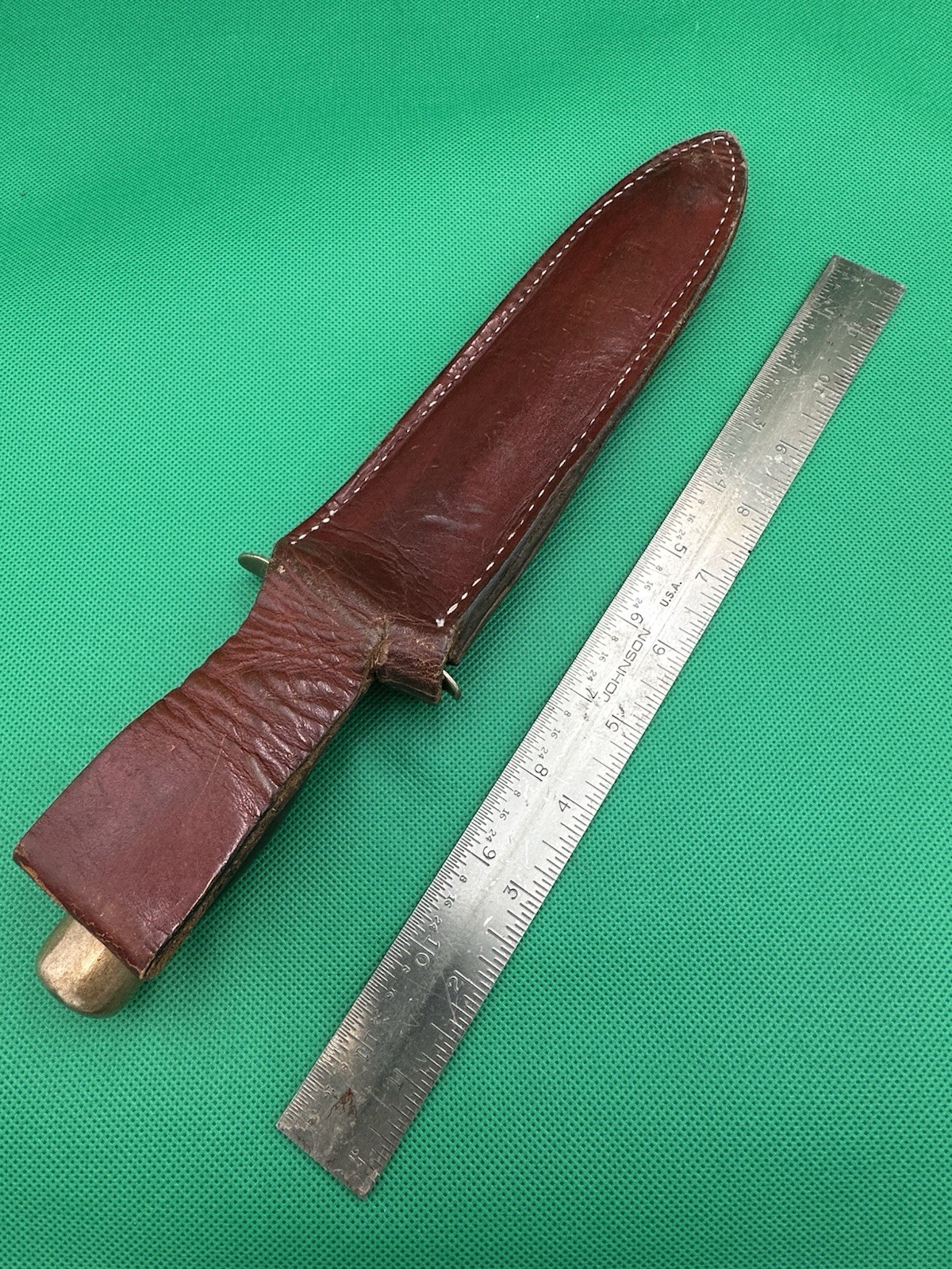Vintage Italy Stiletto Double Edged Spear Point Fighting Knife With Sheath