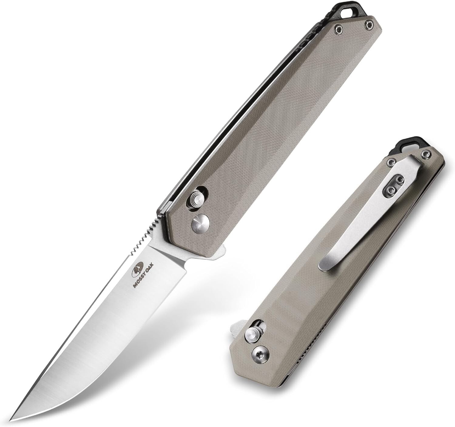 Mossy Oak Folding Pocket Knife 3.5-Inch D2 Steel Drop Point Blade G10 Handle
