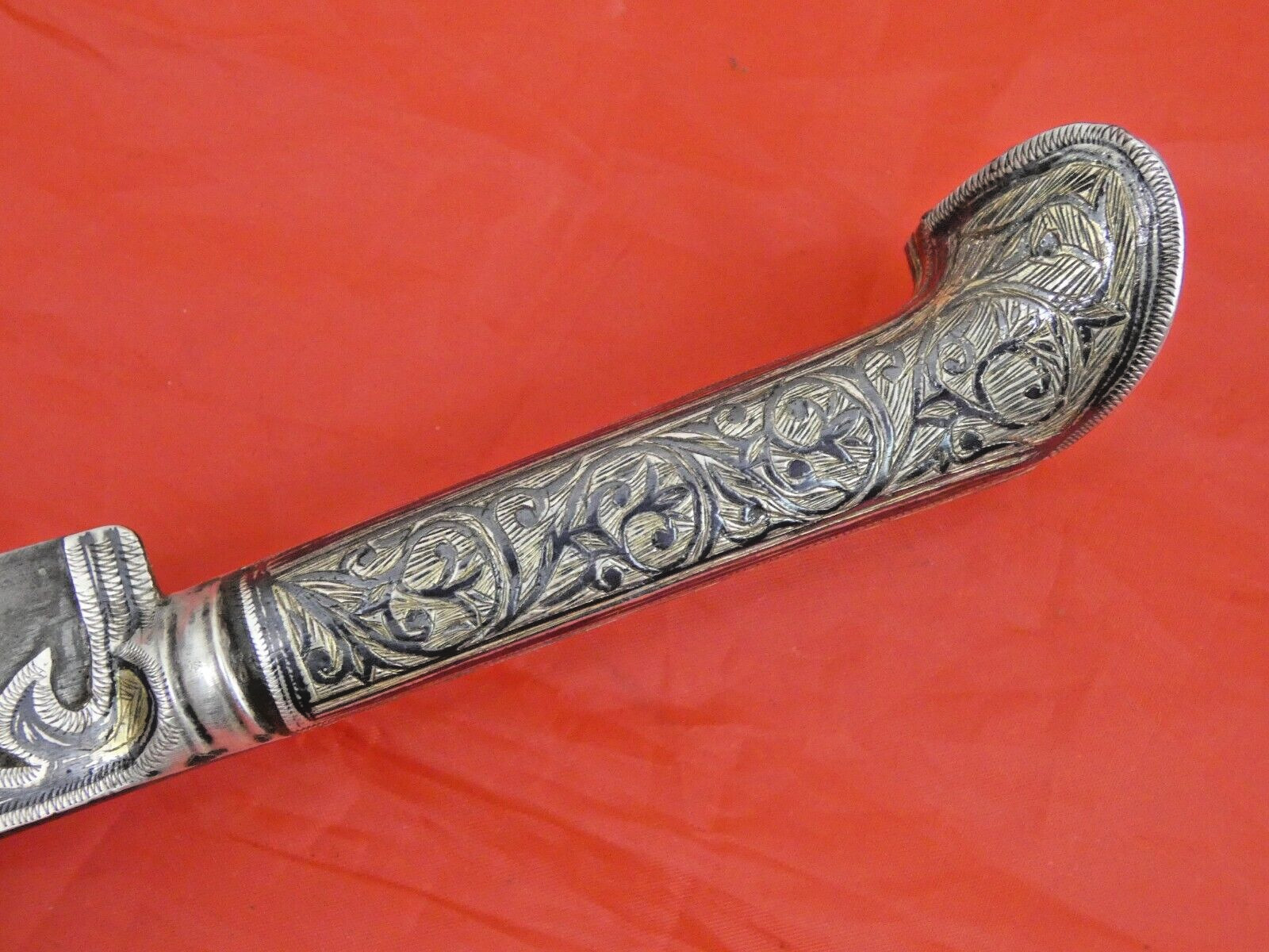 ANTIQUE GREEK DAGGER KNIFE NIELLO SILVER YATAGHAN 1906 / Turkish Ottoman Sword