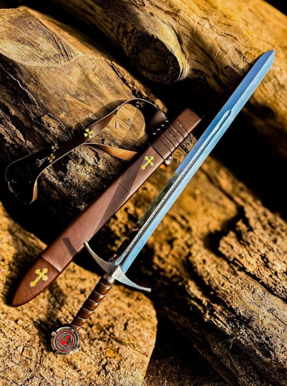 The Accolade Sword of the Knights Templar – Handmade Medieval Sword W/Scabbard