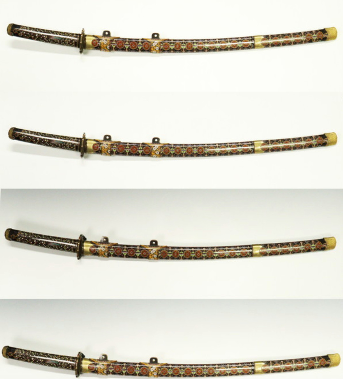 Museum Samurai Tachi Koshirae Gold Maki-e Pearl Inlay For 13mm Thick Sword Mount