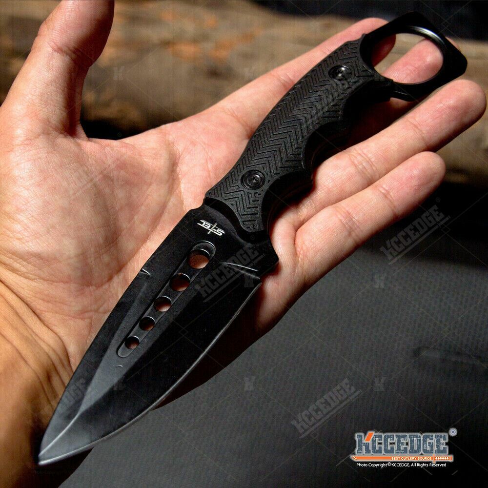 9″ Tactical Knife w/ Kydex Style Sheath Razor Sharp Full Edge Full Tang Blade