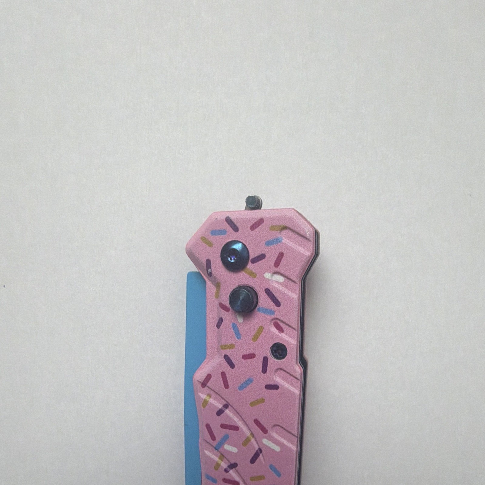 Dessert Warrior Pink Sprinkle Folding Pocketknife Assisted Drop Point Combo Edge